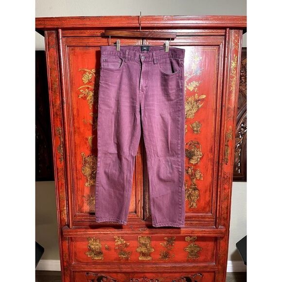 Obey Maroon Zip Fly Denim Jeans - 32 - Picture 1 of 3